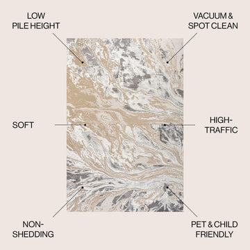 Swirl Marbled Abstract Area Rug